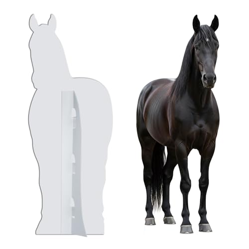 Image of Black Horse 3FT Life Size Cardboard Cutout, Animal Standup, 1 PC | Fun Animal Standup for Events, Party Decor, Birthdays, Photos, Photo Booth, Wall Decor, Holiday Gifts