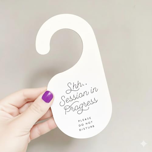 TTMerriwood Door Hanger Sign Shh Session in Progress Do Not Disturb Door Sign for Home Office Spa Therapy Room Minimalist Hanging Door Tag