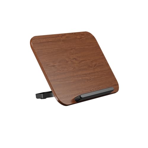 viozon ブックスタンド 卓上 書見台 7.7～21cm 13段高さ調整可能 傾斜台 タブレットスタンド 卓上 絵かきスタンド ノートパソコン 台 木色