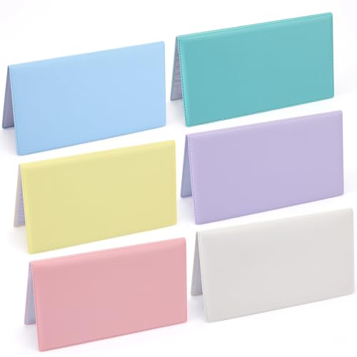 Image of Geyoga 6 Pcs Vinyl Checkbook Cover Personal Top Tear Checkbook Cover Holder Vinyl Check Holder for Men Women (Dark Color)