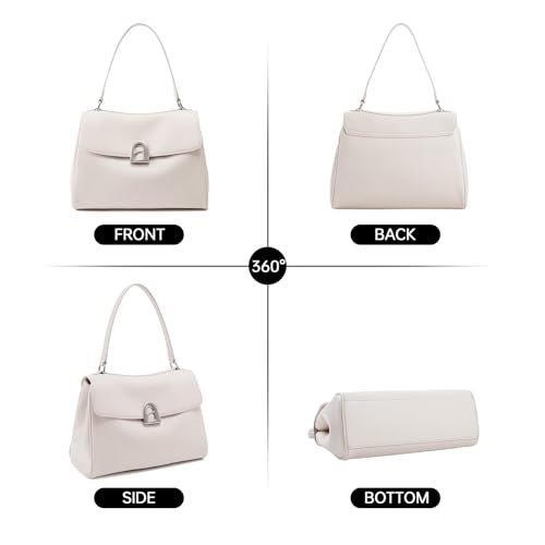 LA FESTIN Women's Leather Top Handle Satchel Bag - Large Shoulder Handbag Crossbody Purse with Detachable Strap3