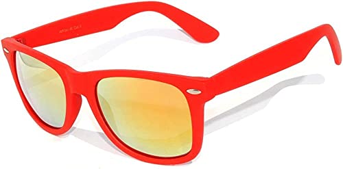 OWL Retro Vintage 80s Sunglasses Men Women, UV Protected Matte Rectangle Shades, Colorful Mirror Lens Sun Glasses2