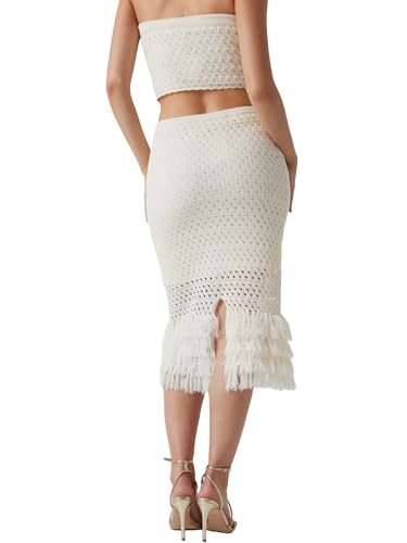 GUESS Women's Eco Luca Fringed Hem Midi Skirt3