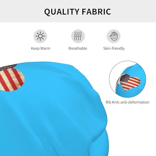 South Korea and American Flag Children Hip Hop Knitted Hat Kids Elastic Leisure Knit Cap Warm Sleep Beanies Black3