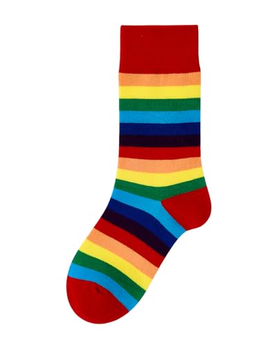 Century Star Retro Striped Socks for Women - Vintage Casual Novelty Athletic Tube Crew Socks Rainbow