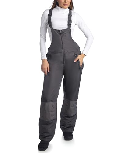 Arctic Hero Womens Snow Bibs - Waterproof Insulated Snow Pants Womens Overall Snowboarding Cold Weather Ski Pants, Size XX-Large, Grey