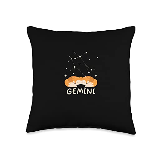Gemini Zodiac Sign Facts Twin Animal Astrology Horoscope Throw Pillow