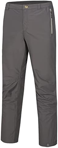 Little Donkey Andy Men's Waterproof Lightweight Rain Pants Breathable Windproof Hiking Golf Fishing Pants Pewter S