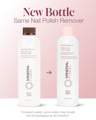 Mineral Fusion Nail Polish Remover - Acetone-Free Nail Care with Natural Solvents - Non Drying Liquid Formula - 6 fl oz