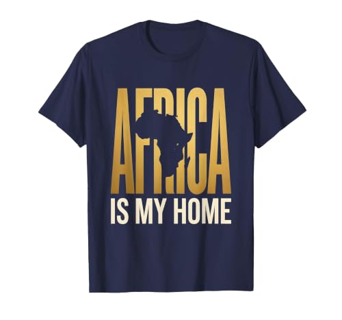 Africa Is My Home African Pride Graphic Design T-Shirt, Men, Navy Blue, Small