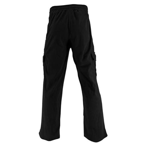 Corduroy Pants Men Big and Tall Casual Comfy High Elastic Mens Cargo Pants Wide Leg with Pockets Hiking Trousers3