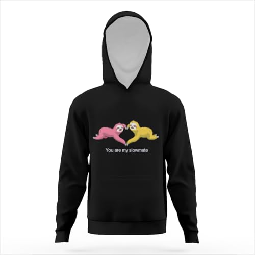 Retro You Are My Slowmate Funny Sloth Hoodies for Teen Girls Boys Lightweight Kangaroo Pocket Sweatshirt3