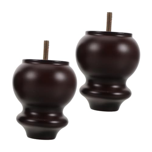 EXAOMBLE 2個実木ソファ脚 欧州風家具用 木製脚 高耐荷重 ソファ交換用 取付用ネジ プレート付 家具リフレッシュ用