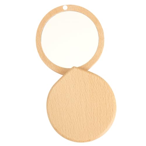 FOMIYES 2pcs Espejo de Maquillaje Pequeño de Madera Portátil miniatura 7