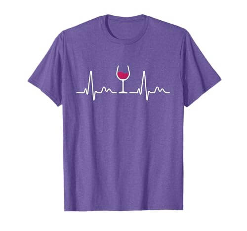 Vino Tinto Latido Del Corazón Copa De Vino Amante Del Vino Camiseta