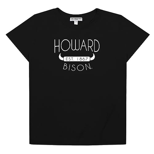 Suburban Riot Howard University Official Simple Loose Women's Tri-Blend Short Sleeve T-Shirt, Black (X-Large)