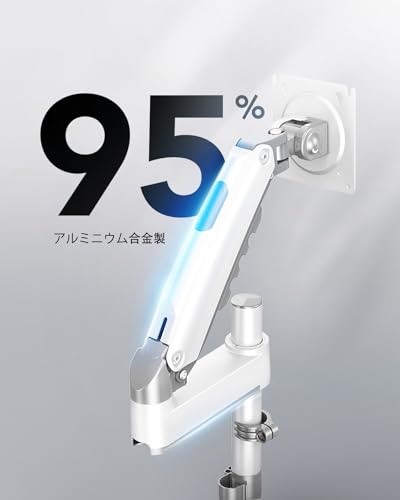 HUANUO (ファーノー) モニターアーム ディスプレイアーム VESAアーム クランプ式&グロメット式 PC用 17～32インチ対応 耐荷重2～9kg 角度調節 ケーブル管理（ホワイト）