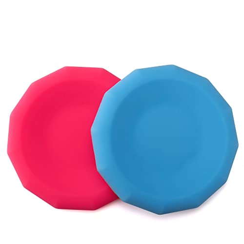 Tobwolf 2Pcs Silicone Yoga Knee Pad Cushions, Extra Thick Yoga Support Pad Pilates Kneeling Pad, Non-Slip Sweat Resistant Rubber Exercise Knee Pad For Pain Free Joints Protect Knees Wrist Elbow - Blue #TOP7