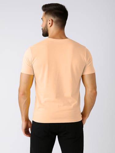 Image of Friskers Men's V-Neck Short Sleeves Cotton T-Shirt - Casual T-Shirt, Regular Fit