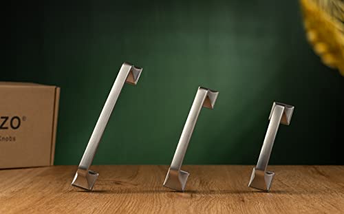 Koofizo Big Square Foot Cabinet Arch Pull - Matte Brushed Nickel Furniture Handle, 5 Inch/128Mm Screw Spacing, 10-Pack For Kitchen Cupboard Door, Bedroom Dresser Drawer, Bathroom Wardrobe Hardware #TOP4