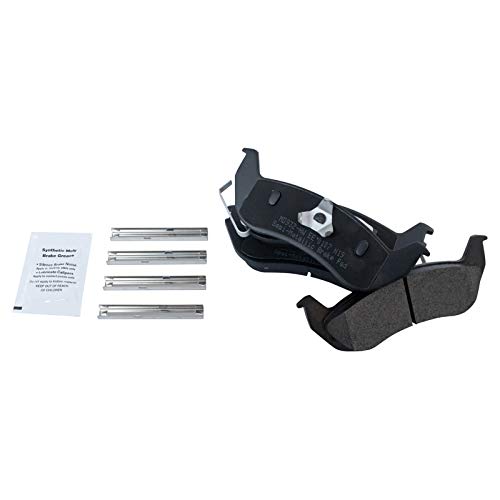 Image of TRQ Rear Brake Pad & Rotor Kit, with Chemical Kit Parking Brake Shoe Set Semi-Metallic Compatible with 2003-2004 Lincoln Town Car