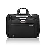 Briggs & Riley Large Expandable Briefcase - Laptop Bag for Work & Travel, Briefcases for Men & Women, Includes Shoulder Strap, Self-Repairing Zipper, Fits up to 17' Computer - @work Collection, Black