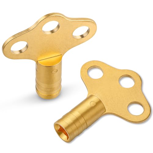 Solid Brass Radiator Bleed Key Set UK, Mellbree Metric/Imperial Fit, Hex & Towel Radiator Key Tools for Heating Upkeep
