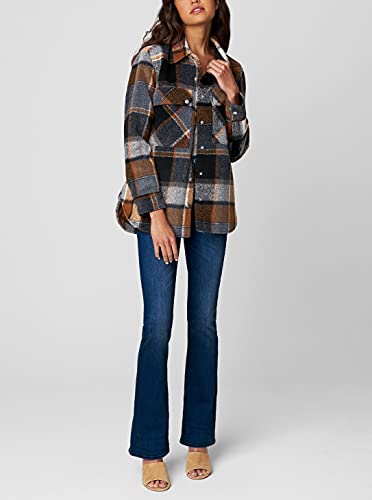 [BLANKNYC] Womens Luxury Clothing Plaid Shirt Jacket, Stylish Shacket & Trendy Coat, Hit The Trail, Medium2