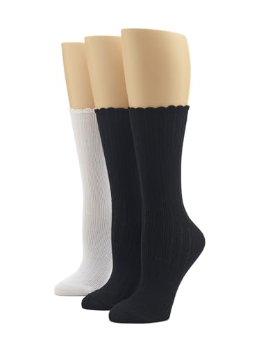Image of HUE Women's Scalloped Pointelle Crew Sock