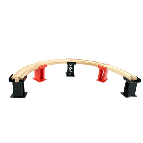 Ioffersuper 12 Pcs Wooden Train Track Set, Male-Male Female-Female Bump Track,Bridge Pier Track(Random Color),Cross Track And Stop Track Compatible With All Major Brands (Mix) #TOP1