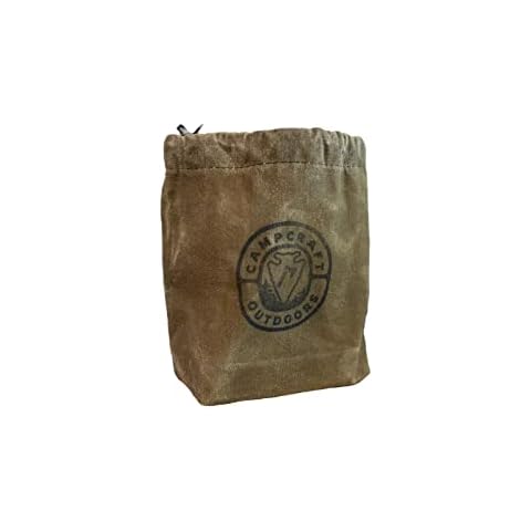 Campcraft Outdoors 24oz Cookset Bag, Bushcraft Belt Pouch, Hiking Mug Bag, Waxed Canvas Bag for Hiking stoves Cover