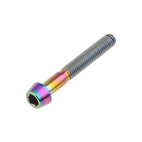 Image of Titanium Ti Bolt M5x9 16 18 20 25 30 35 40 45 50 55 60mm Tapered Head Screws Pack of 4 (M5x35mm, Ranibow)