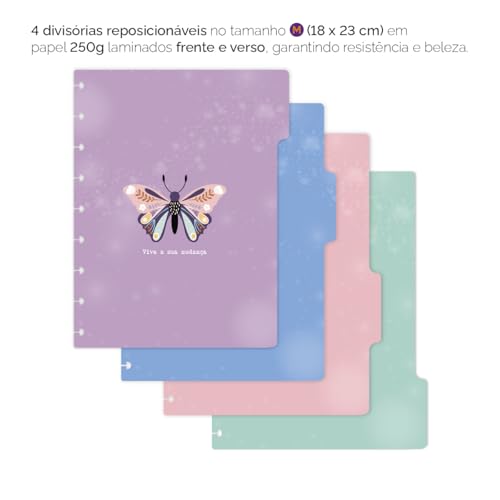 Divisórias Iscool P/Caderno De Disco M Coleções Butterfly