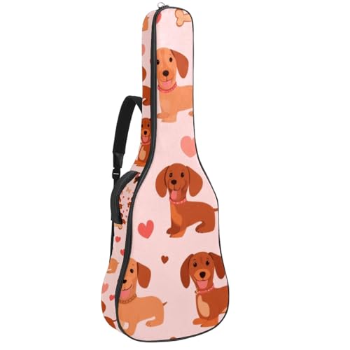 Étui souple pour guitare acoustique teckel 109 cm imperméable à 2 poches