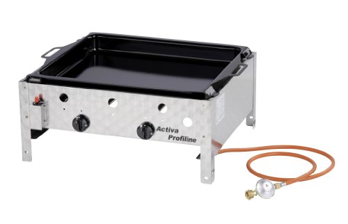 Preisvergleich Produktbild Activa 2-flammiger Gastrobräter mit emaillierter Pfanne, Silber