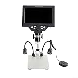 Angle de vue réglable : profitez d'un écran rotatif à 180° et d'une hauteur réglable jusqu'à 22,9 cm pour une visualisation confortable. Cette flexibilité répond à divers besoins d'inspection, ce qui la rend adaptée pour les pièces de monnaie, les plantes, les textiles, les pierres précieuses, etc.