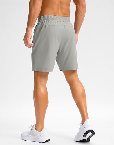 Image of Pudolla Men's Running Gym Shorts with Zipper Pockets 5 inch /7 inch / Lightweight Quick Dry Running Workout Athletic Short