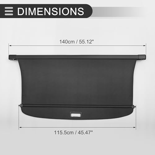 Motoforti Kofferraum ausziehbare Ladungsabdeckung für Land Rover Range Rover Sport 2006-2013 Kofferraumgepäcksicherheitsabdeckung, Leinwand, Schwarz Carbonfaser