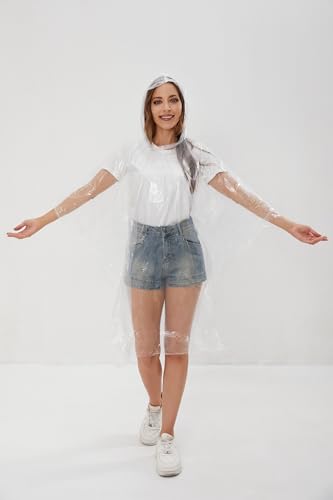 HOOMBOOM Clear Rain Ponchos: Lightweight Waterproof Outdoor Gear for Any Weather – 4 Pack - Image 3