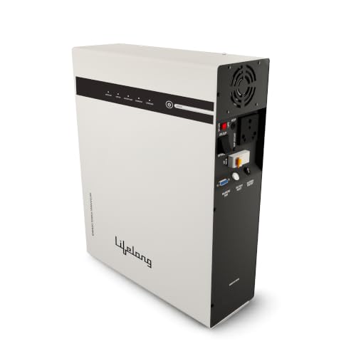 Image of Lifelong Enerzo 1200VA Pure Sine Wave Wall-Mounted Inverter for Home | Inbuilt 100Ah LiFePO4 Lithium Battery (1280Wh) | 2X Fast Charge, LED Indicator, 5+3 Yr Warranty