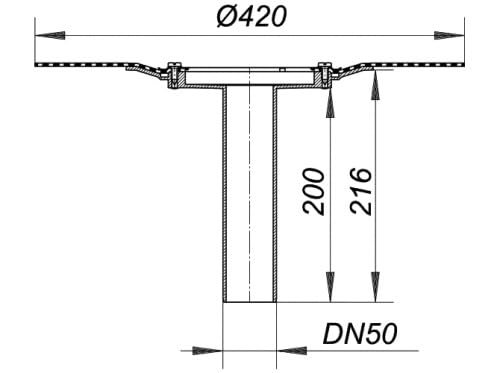 Dallmer – balkonablaufgehaeuse 84 dallbit DN 50 832 122