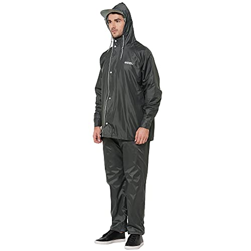 ZEEL Mens Raincoat with Adjustable Hood Reversible Raincoat for Men