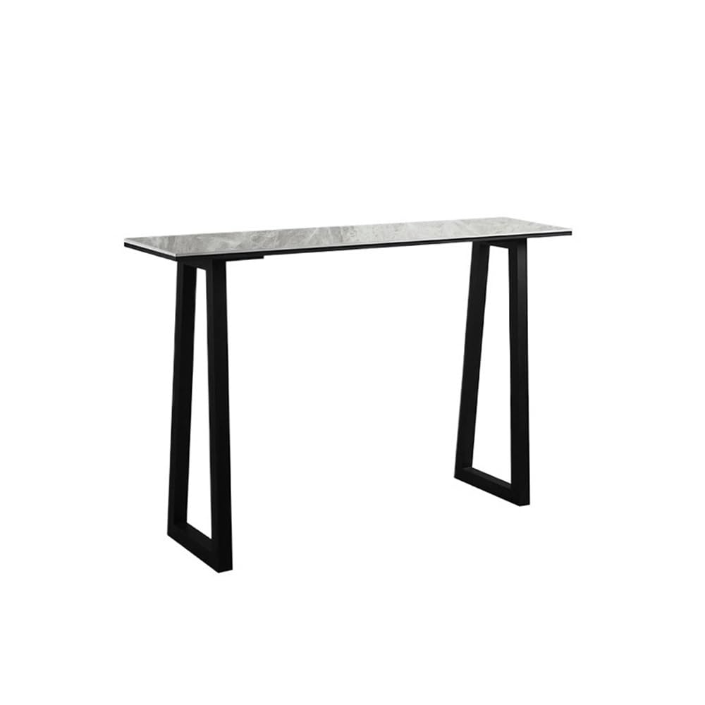 Table de Bar Table de Bar rectangulaire Simple et Longue 100 cm avec Cadre en métal, idéale for la Cuisine, Salle à Manger Le Salon(Grigio)