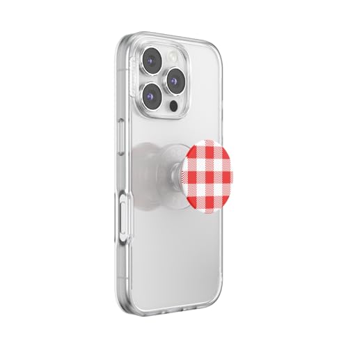 Image of PopSockets Adhesive Phone Grip, Holder, Phone Stand - Red Gingham