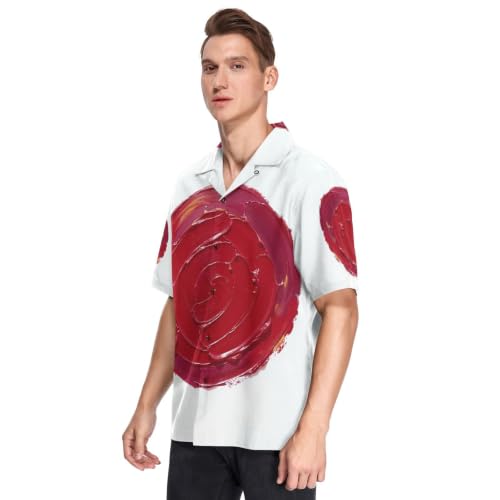 Chemise hawaïenne imprimé drapeau japonais, manches courtes légères