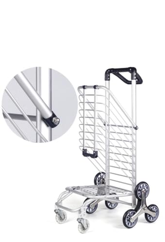 Buric Folding Hand Truck Shopping Cart with Wheels Portable Folding cart, Utility Cart Heavy Duty Stair Carts with Adjustable Bungee Cord and 3 Models Switching 6 Cart on Wheel