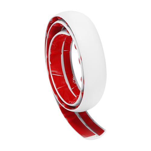 QUARKZMAN Bodenübergangsleiste 1 Meter Selbstklebende Teppichübergangsleiste PVC Bodenleiste für Höhen bis zu 5 mm, Weiß