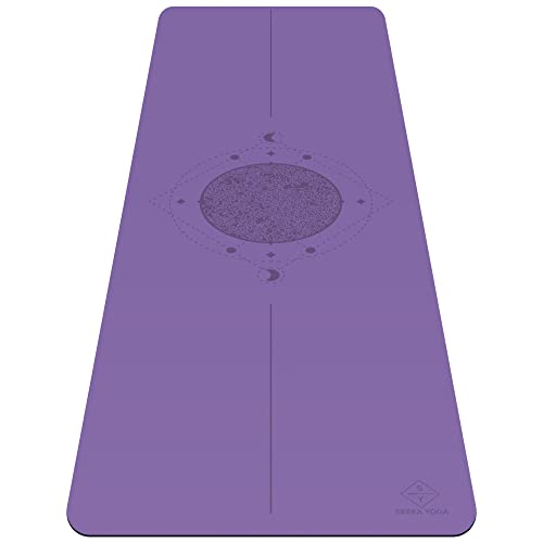 Grippiest Mat - Wet or Dry - Body Alignment. Plants A Tree. Natural Rubber Bottom.Extra Long and Wide for Comfort. Suitable Also for Hot Yoga. (72" x 24" x 4.5mm) Home Workout Mat. Non-slip.