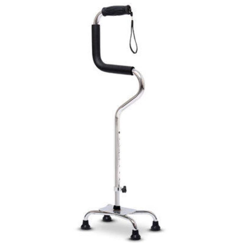 GCX- Muletas Las personas mayores pueden ayudar a levantarse Muletas de cuatro patas Aleación de aluminio Altura ajustable Muletas for ancianos Ocho bastones antideslizantes Firma ( Color : Silver )