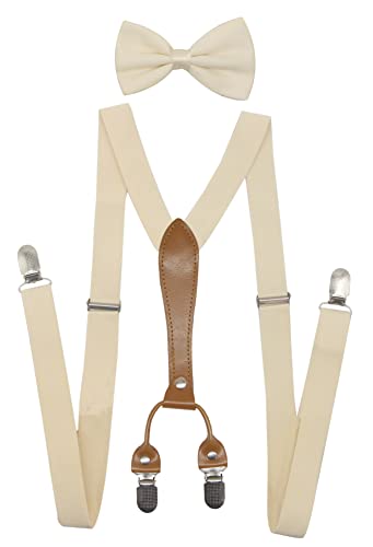 Image of Men's Suspenders Bowtie Set Elastic Y Shape Style Women's Suspenders Bowtie For Wedding&Formal Events